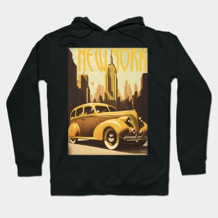 New York Car Vintage Travel Art Poster Hoodie